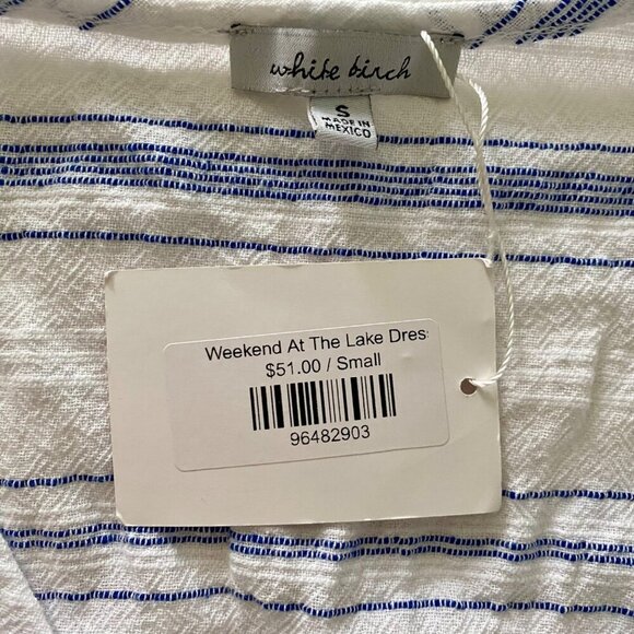 White Birch Weekend at the Lake Cotton Short Sleeve Dress with Pockets NEW NWT - Picture 8 of 11